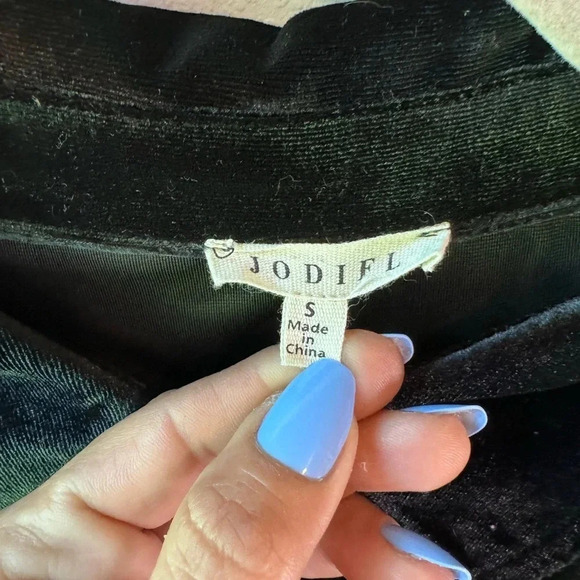 Velvet Maternity Mini Dress - black, size small - Picture 4 of 5